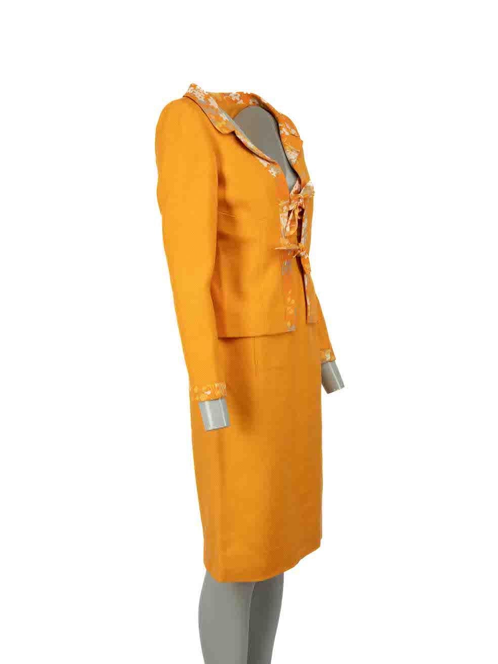 Valentino Vintage Orange Jacket & Dress Set Size L In Excellent Condition For Sale In London, GB