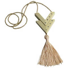 Valentino Used Perfume Pendant Pink Tassel Necklace  