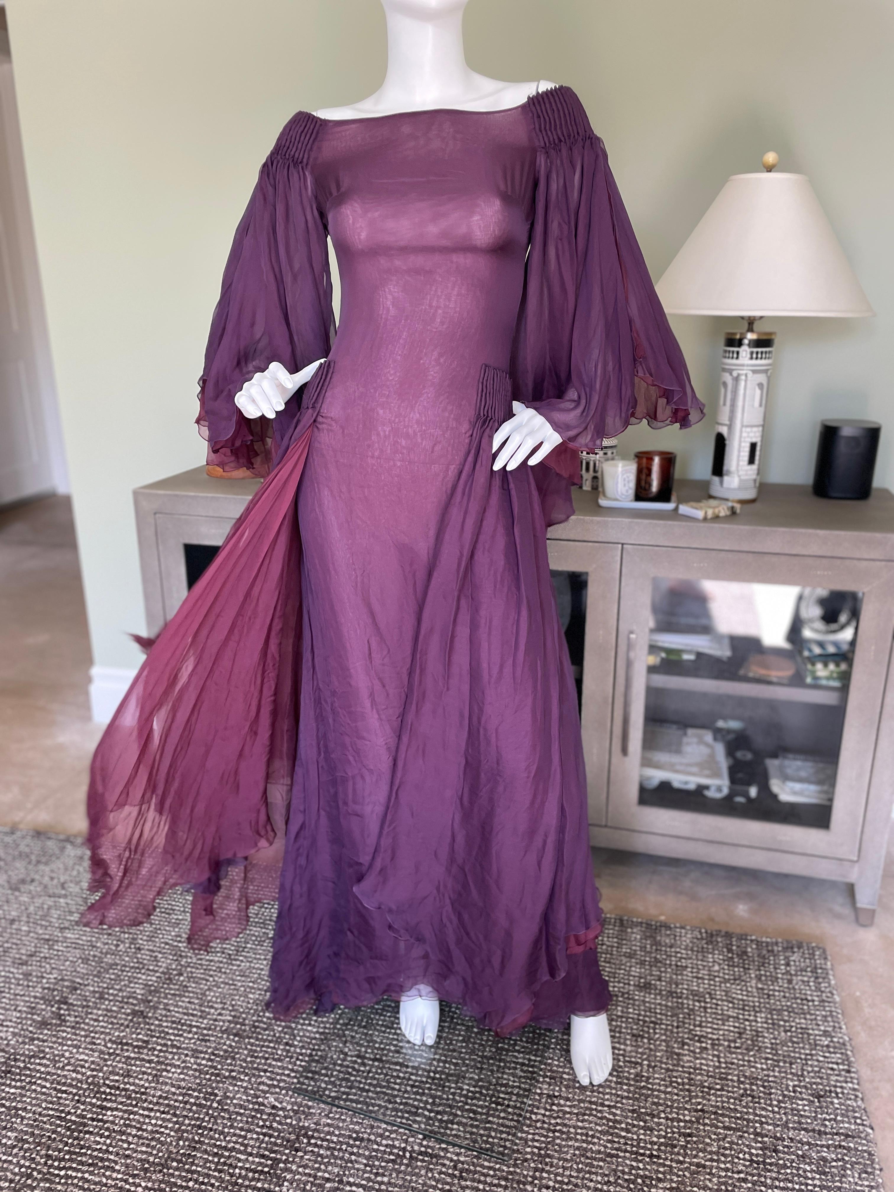 lavender silk chiffon dress