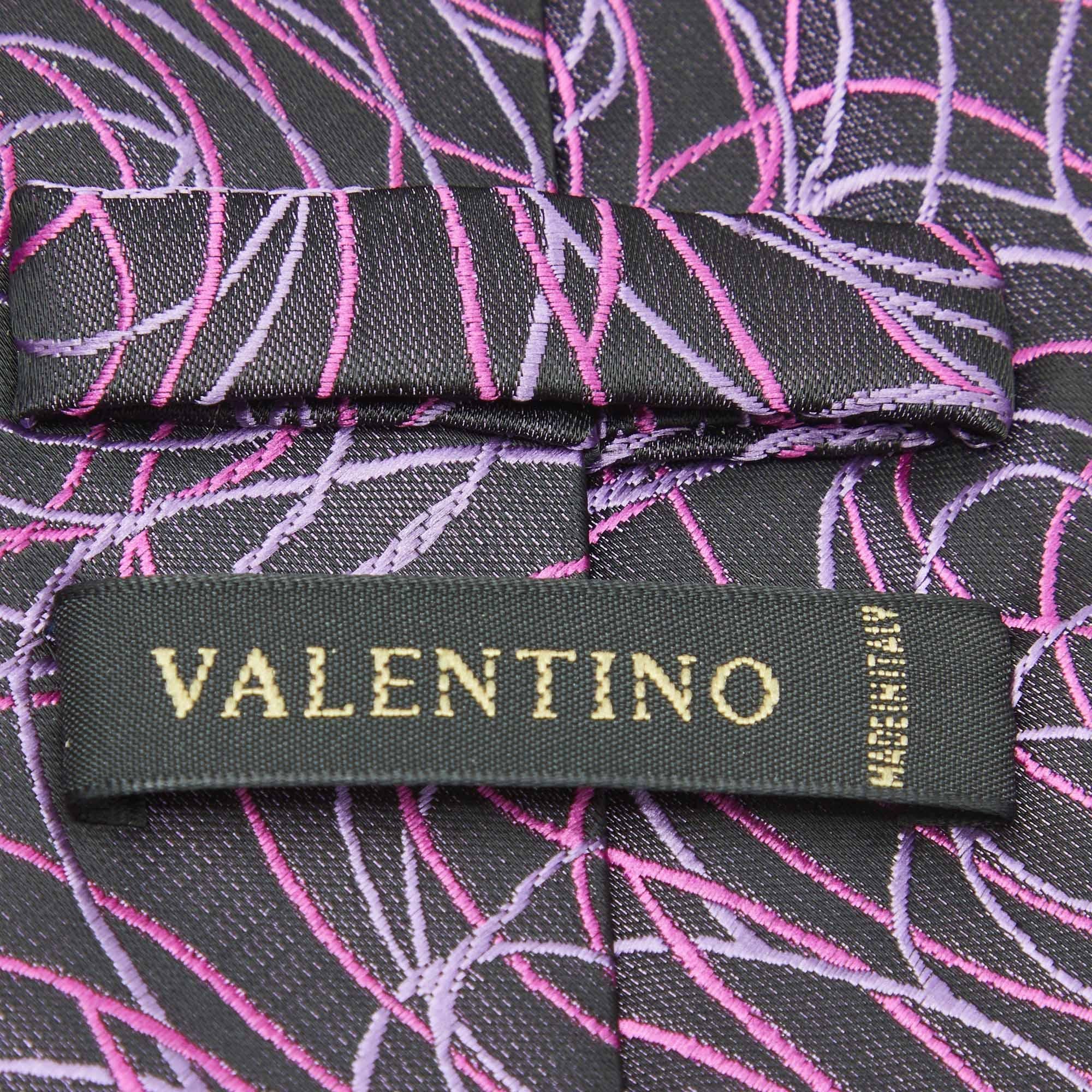Grigio Valentino Cravatta tradizionale in seta jacquard viola vintage &Tradition in vendita