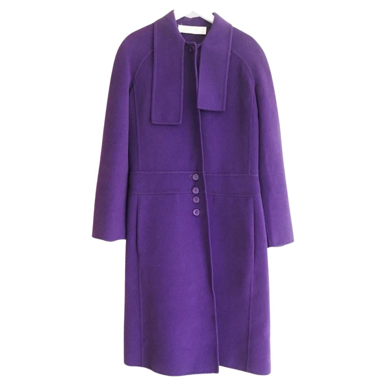 Valentino Vintage Cappotto in lana e cashmere viola