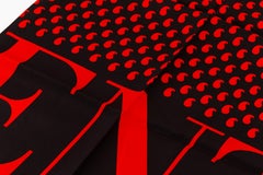 Valentino Vintage Red Black Silk Scarf