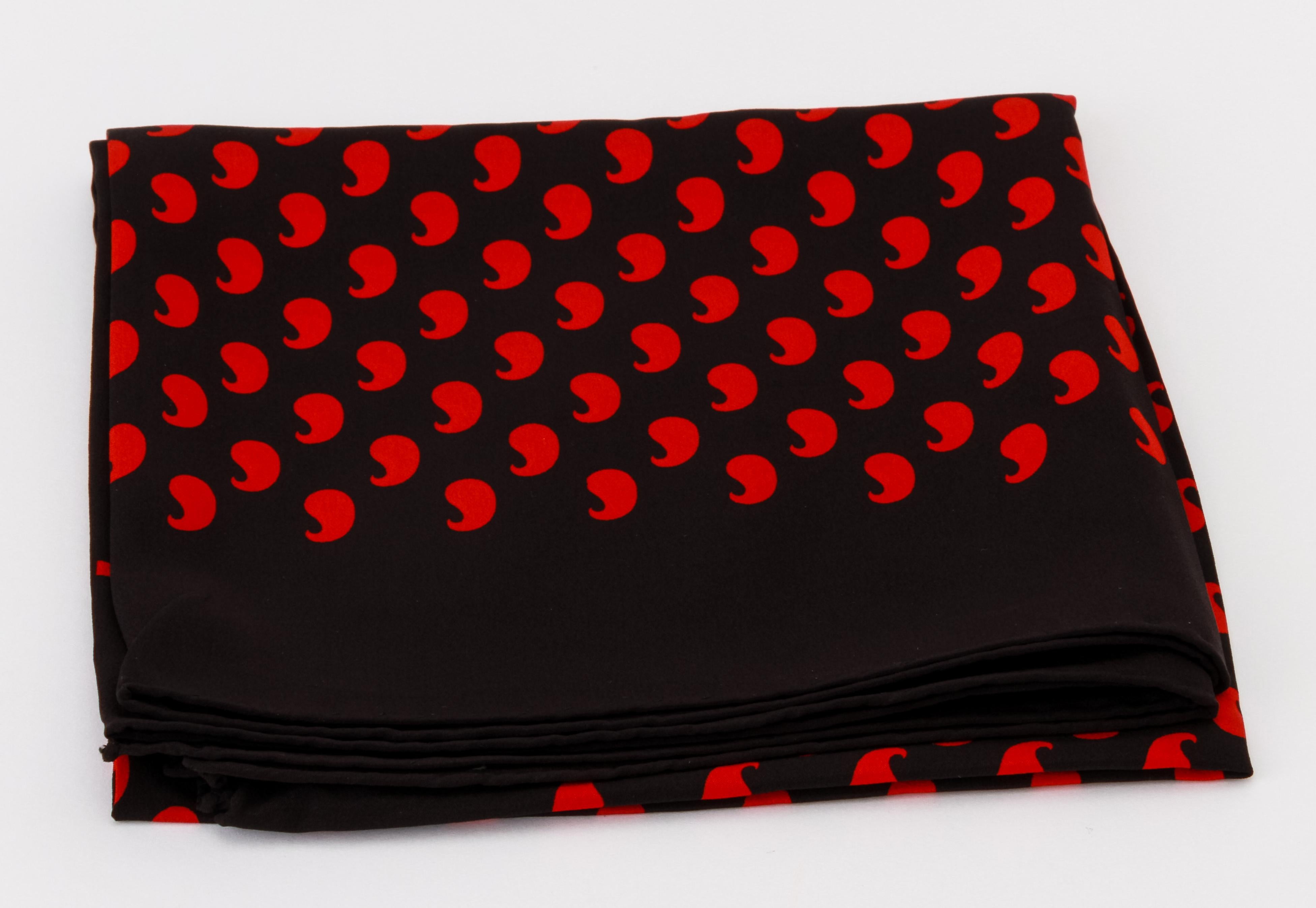 red and black silk scarf