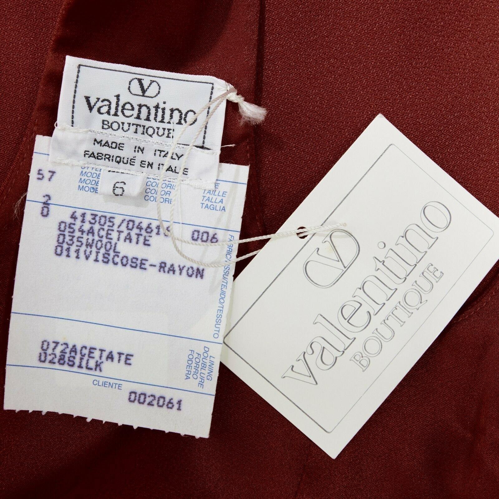VALENTINO Vintage red crepe high halter neck racer back tie evening gown US6 M 8