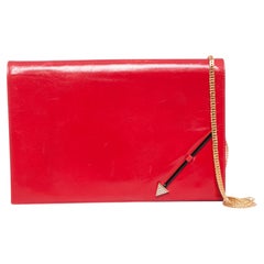 Valentino, Vintage red high shine leather shoulder bag