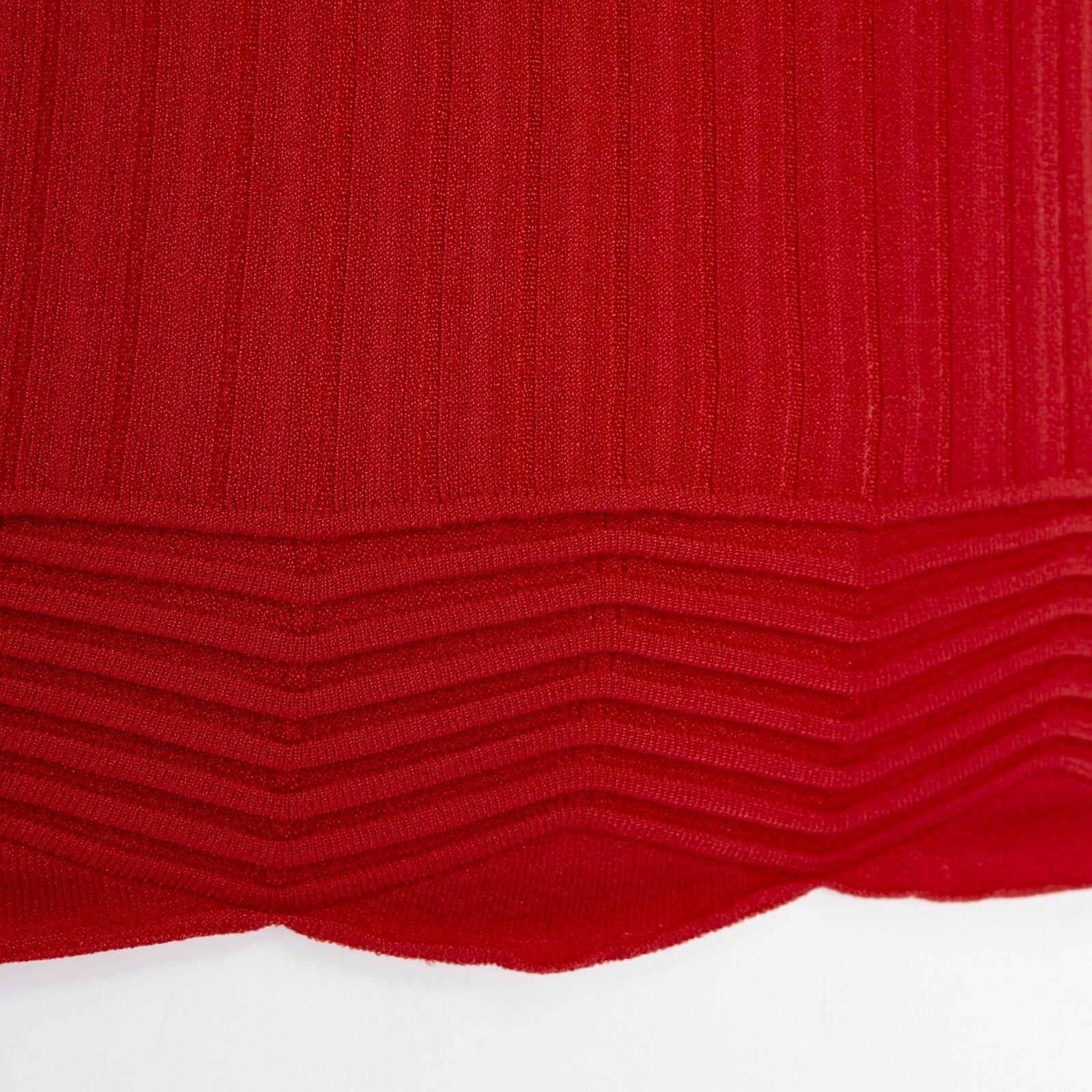 VALENTINO Vintage red viscose blend knitted ribbed hem sleeveless top XS 5