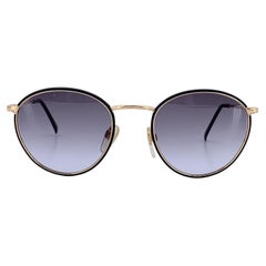 Valentino Vintage Rounded Black Gold Sunglasses V377 51/20 140mm