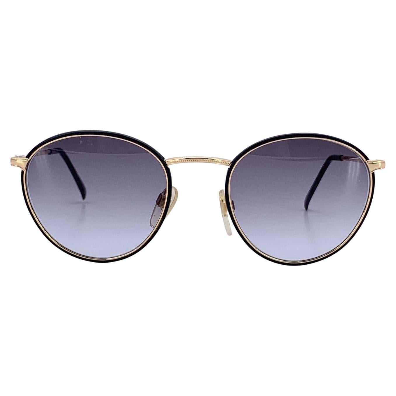 Occhiali da sole vintage arrotondati in oro nero Valentino V377 51/20 140mm