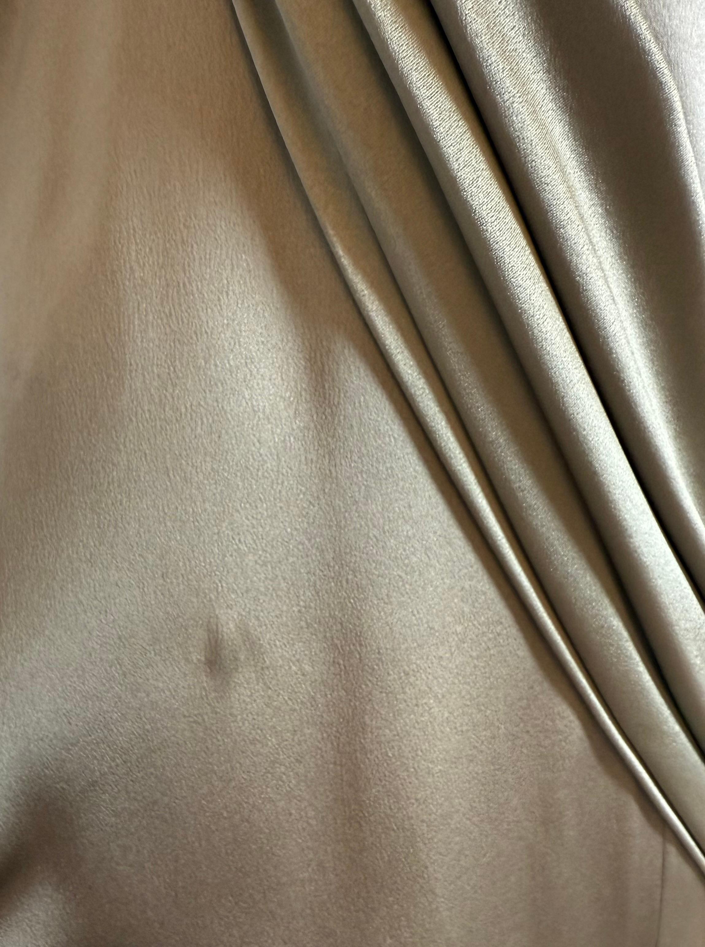 VALENTINO Vintage Silk Crystal Embellished Pewter Evening Gown Maxi Dress in vendita 5