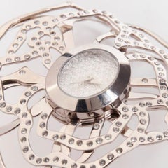 VALENTINO Vintage silver crystal flower stainless steel bracelet watch
