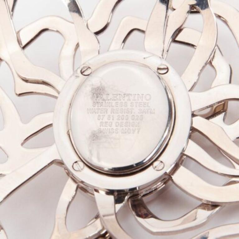 VALENTINO Vintage silver crystal flower stainless steel  display picture 1