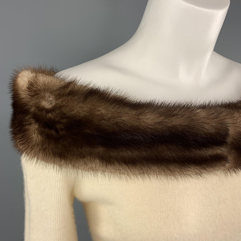 Vintage Fur Trim Off The Shoulder Knit (M/L)