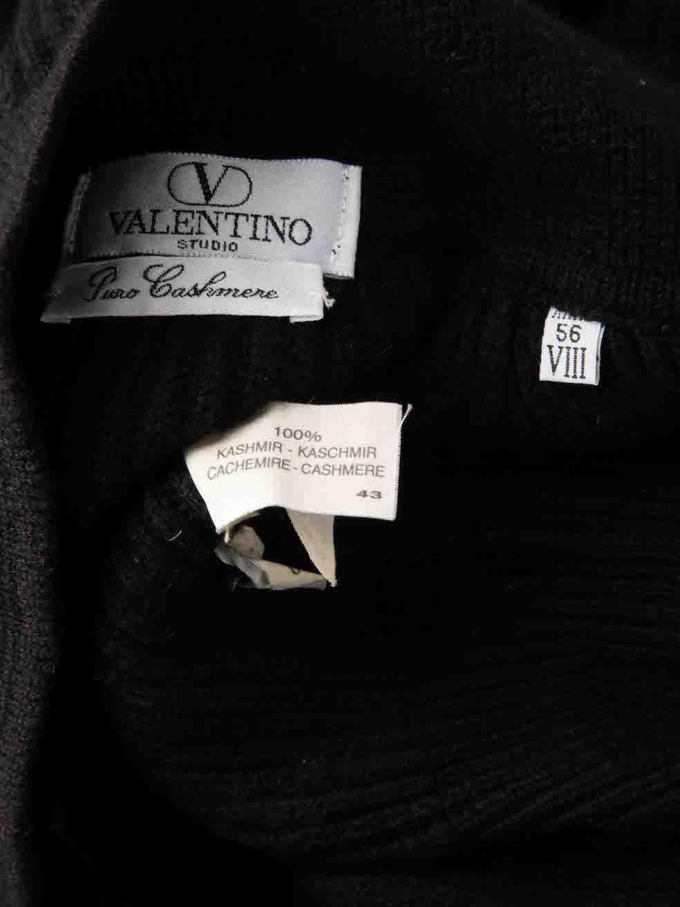 Women's Valentino Vintage Valentino Studio Black Cashmere Knit Polo Jumper Size XXXL For Sale