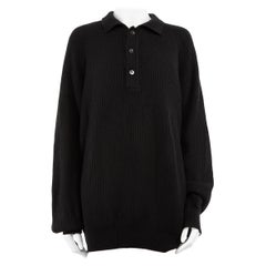Valentino Vintage Valentino Studio Black Cashmere Knit Polo Jumper Size XXXL