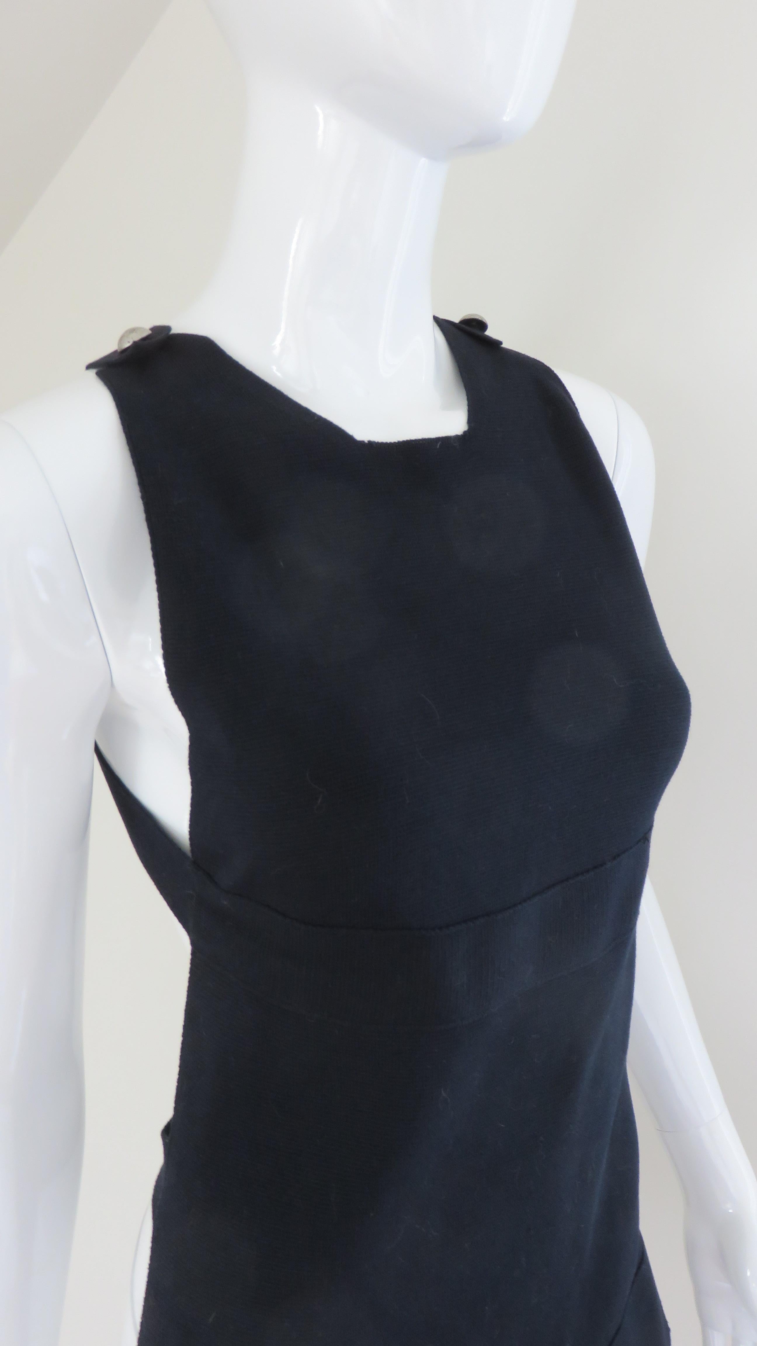Valentino Vintage Wool Apron Vest Top For Sale 5