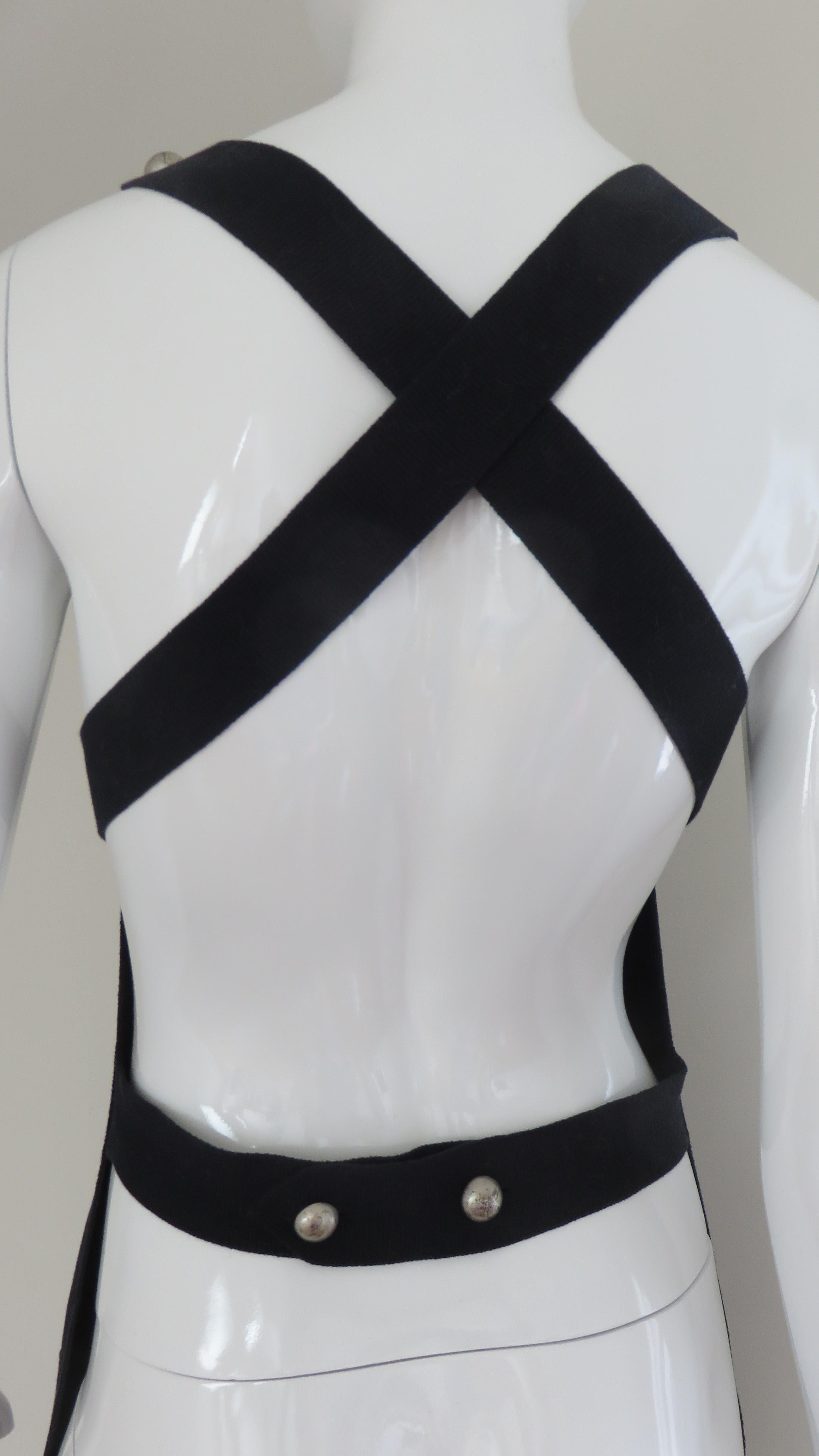 Valentino Vintage Wool Apron Vest Top For Sale 8