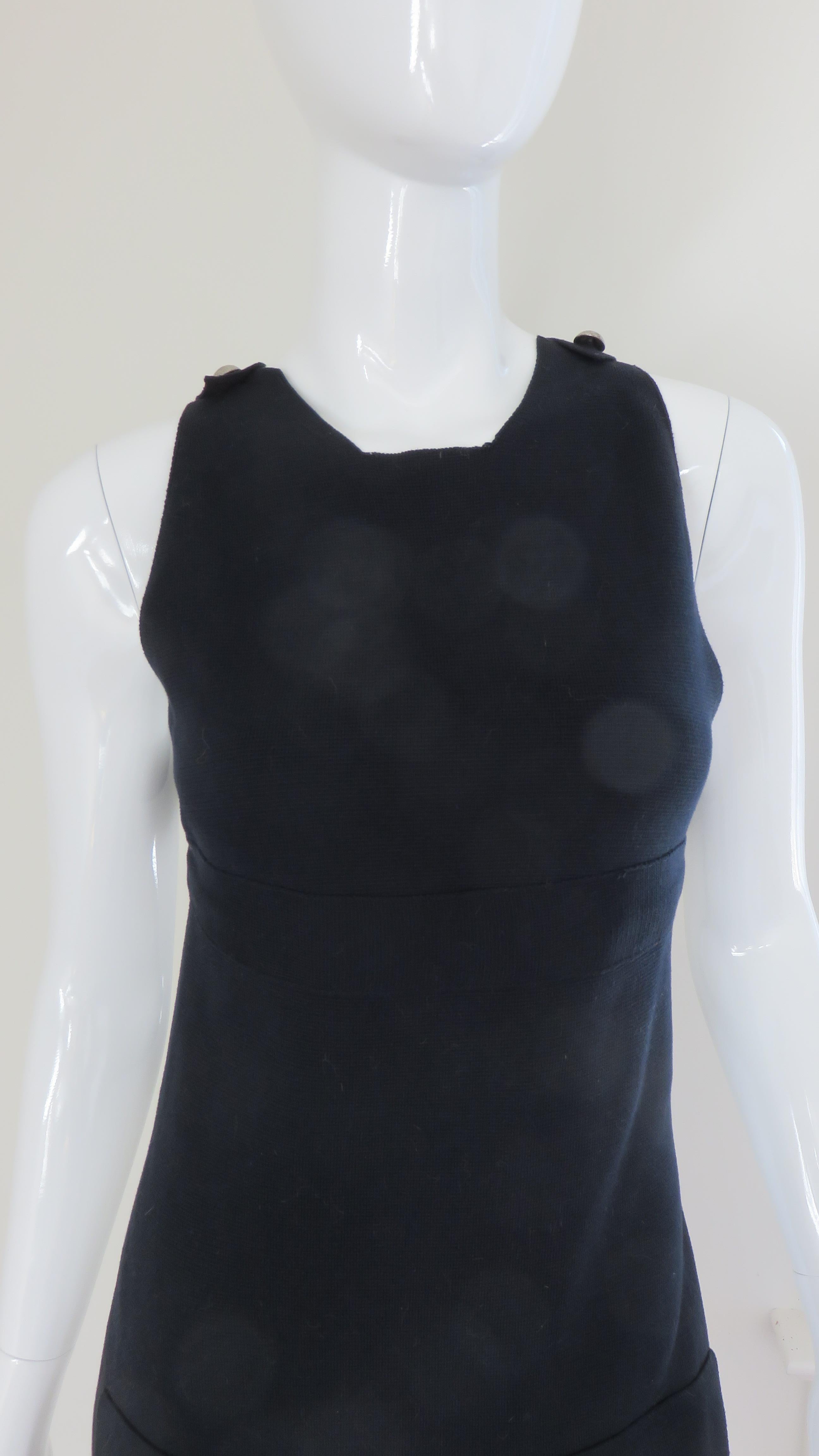Gray Valentino Vintage Wool Apron Vest Top For Sale