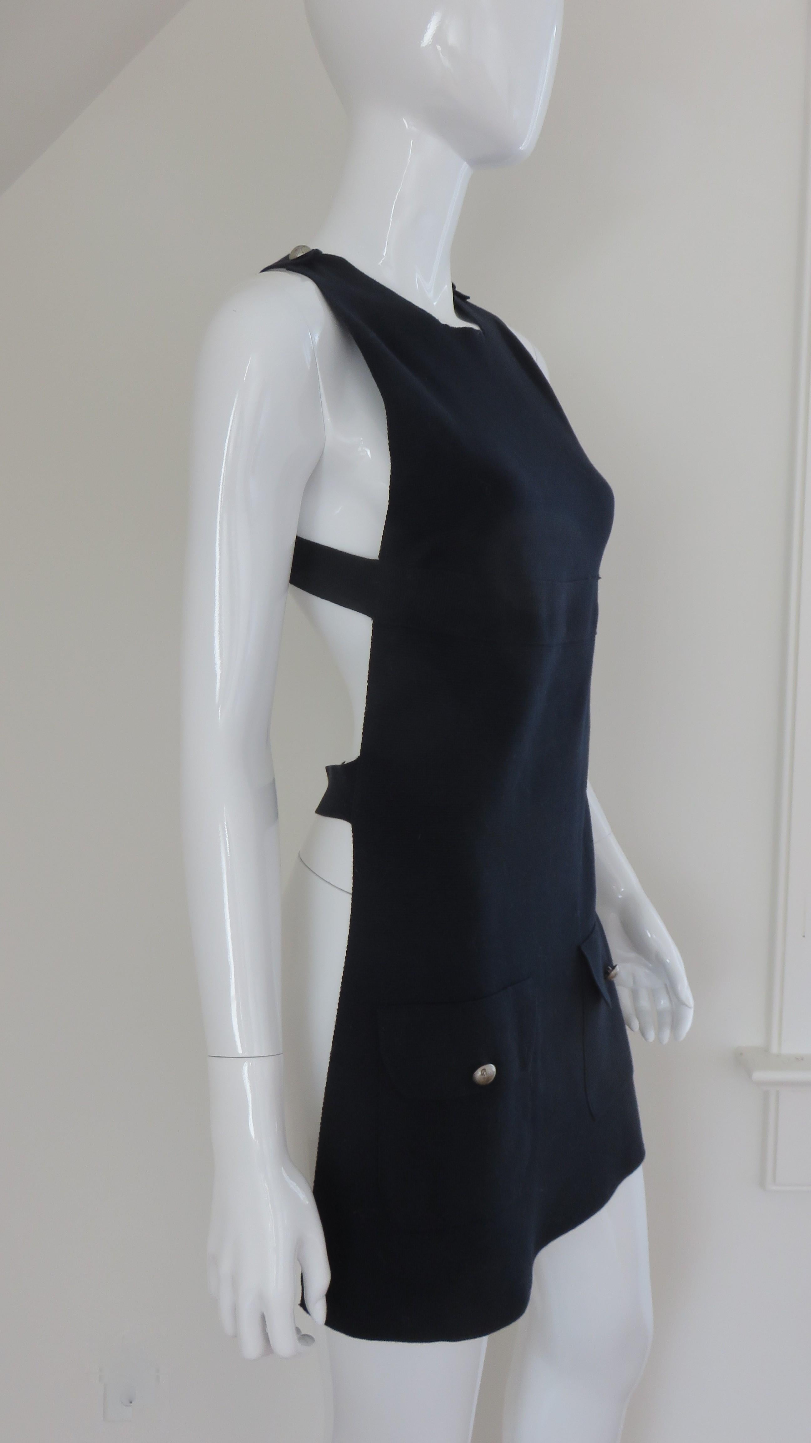 Valentino Vintage Wool Apron Vest Top For Sale 3