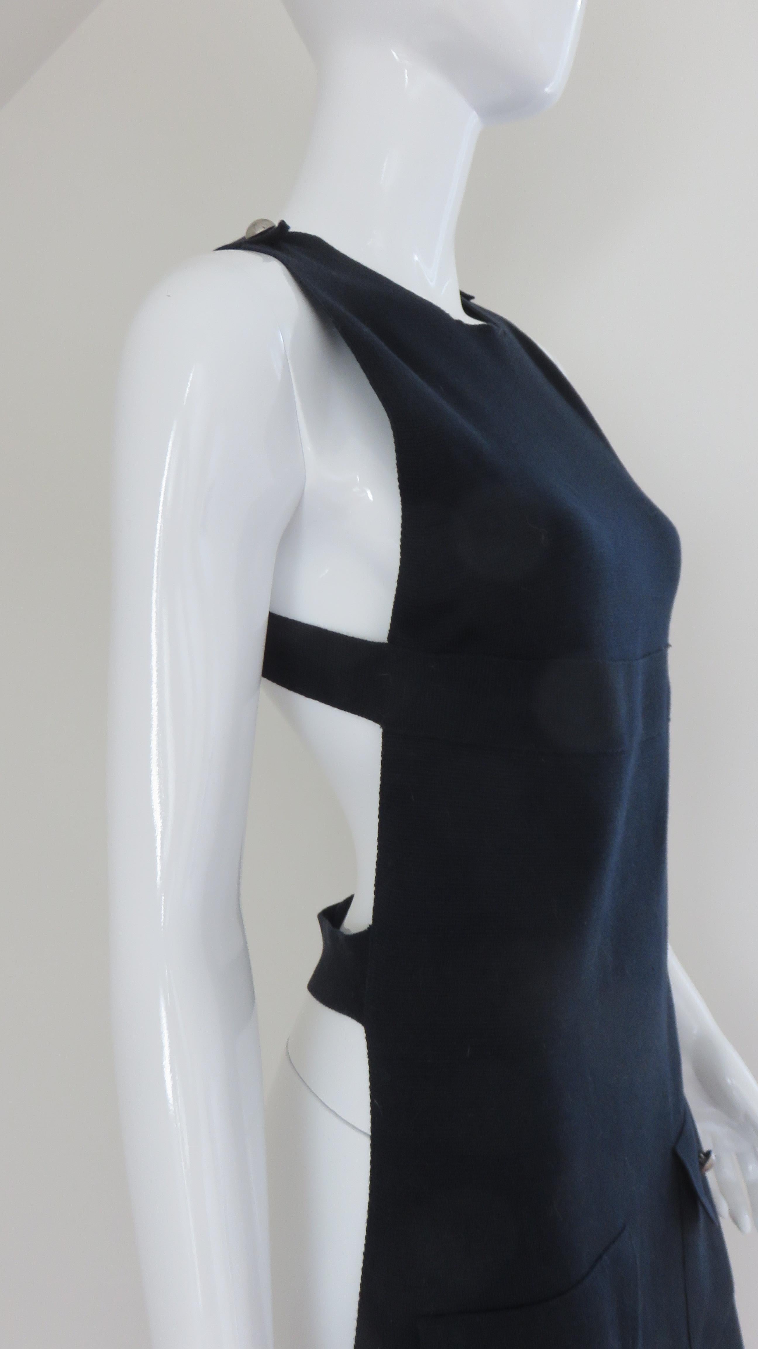 Valentino Vintage Wool Apron Vest Top For Sale 4