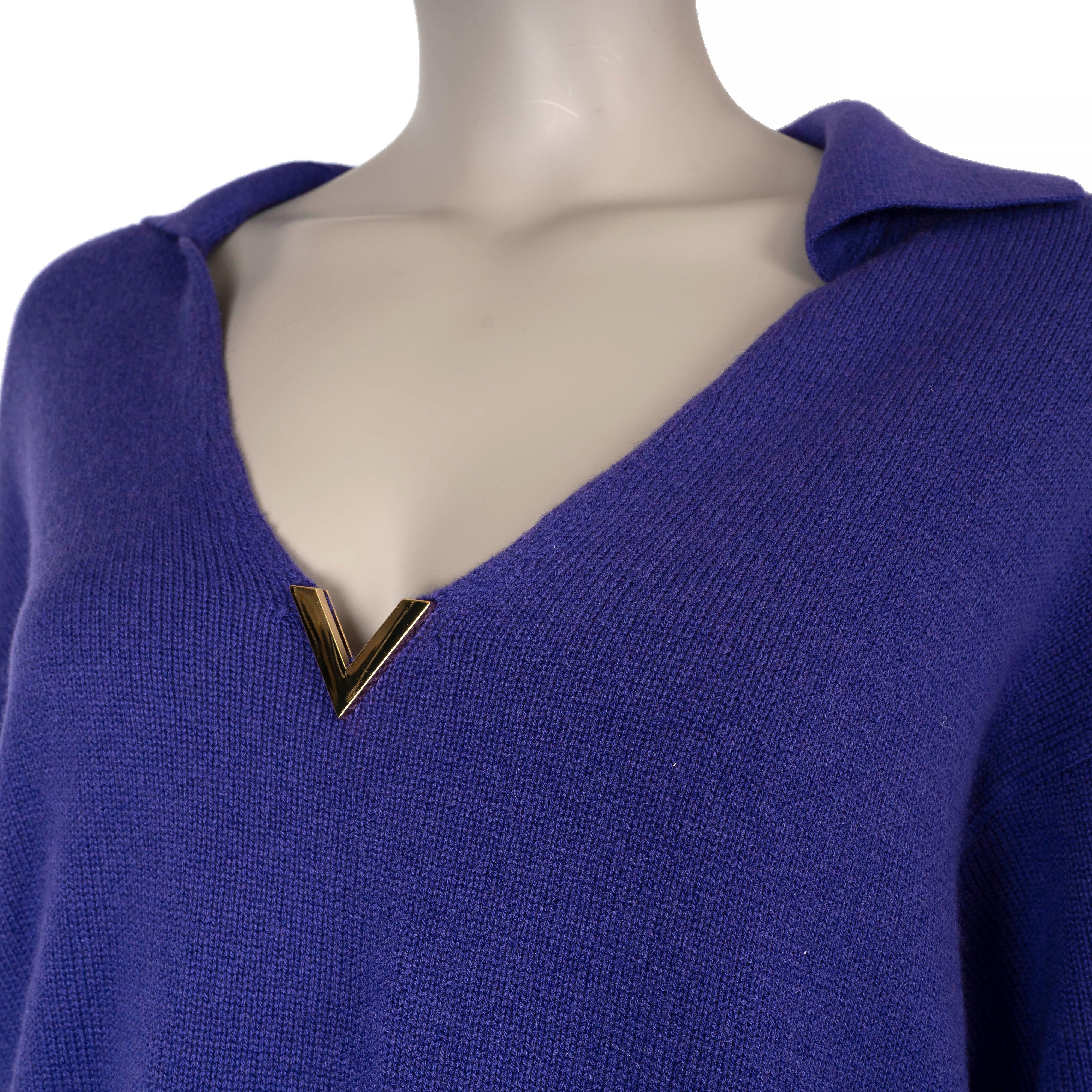 VALENTINO Pull POPO OVERSIZÉ violet et violet 2022 V GOLD Pour femmes en vente