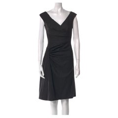 Valentino Knielanges Kleid aus schwarzer Schurwolle (Größe: S  US 4)