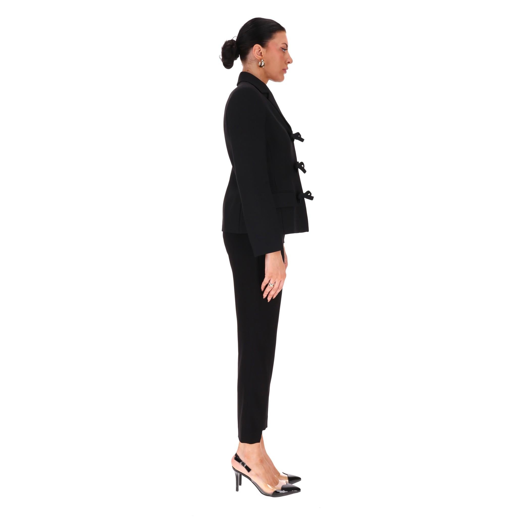 Noir Valentino - Veste en laine vierge et soie mélangée en vente