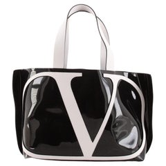 Valentino VLogo Beach Tote PVC with Leather Medium
