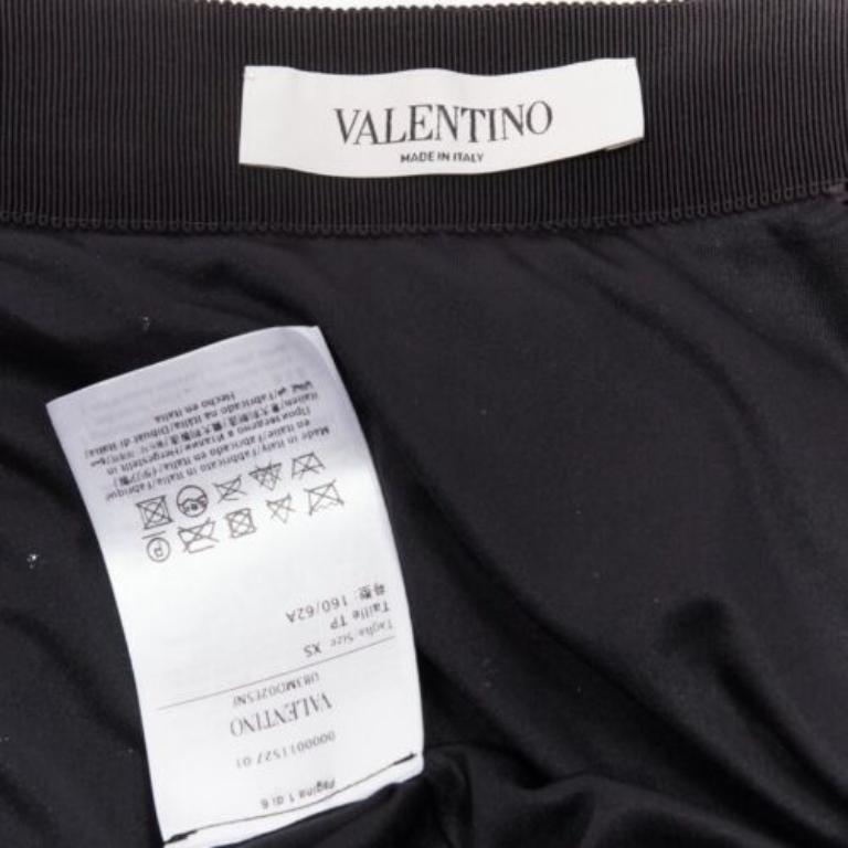 VALENTINO VLOGO black silver sequins embellished pleated plisse midi skirt XS For Sale 4