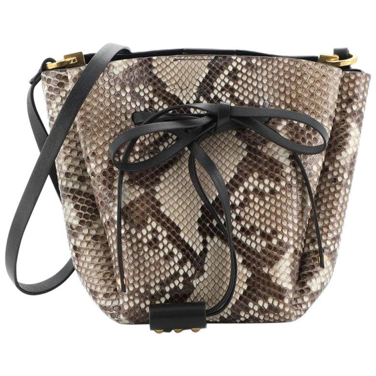 Valentino VLogo Bucket Bag Python Medium For Sale at 1stDibs