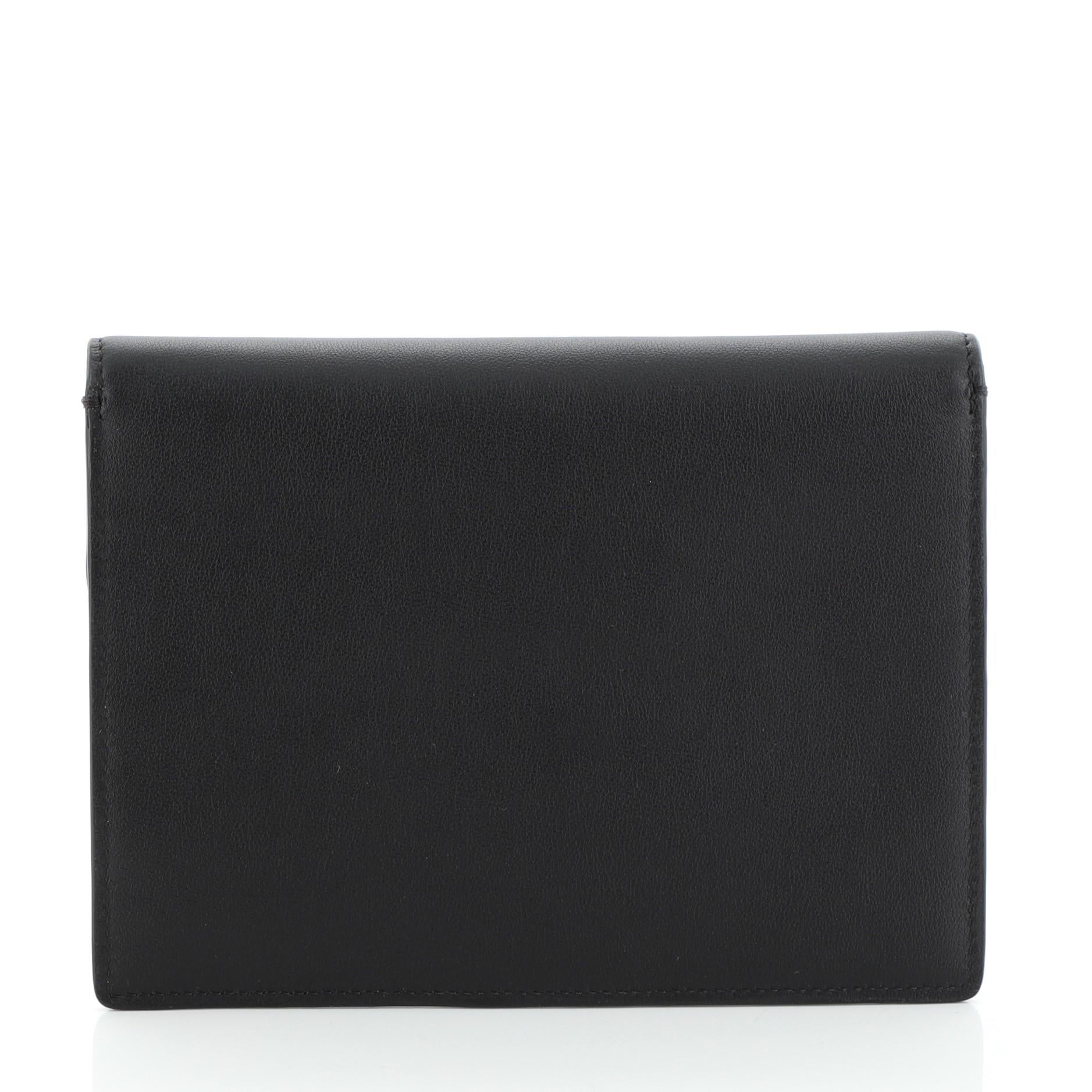 Valentino VLogo Double Flap Clutch Leather  In Good Condition In NY, NY