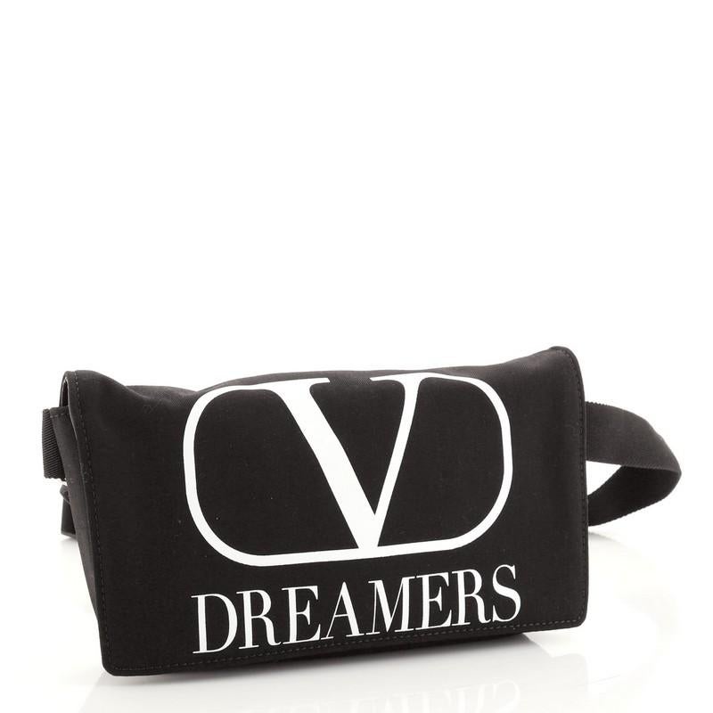 Black Valentino VLogo Dreamers Waist Bag Printed Nylon