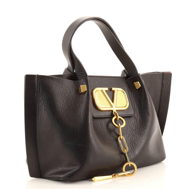 Valentino Valentino VLogo Escape Tote Leder Klein (Schwarz)