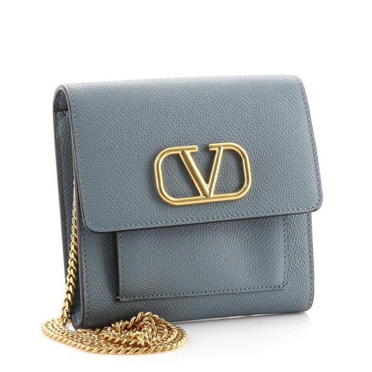 Valentino VLogo Front Pocket Chain Crossbody Bag Leather Mini at 1stDibs