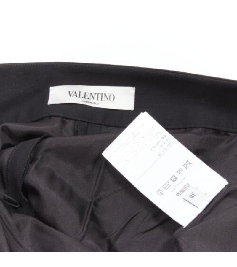 VALENTINO VLOGO gold metal button black wool silk 60's mini skirt skorts IT38 XS For Sale 4