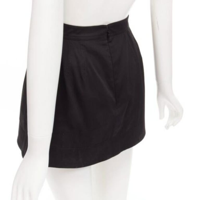 VALENTINO VLOGO gold tone metal hardware black 60's mini skirt skorts IT38 XS 3