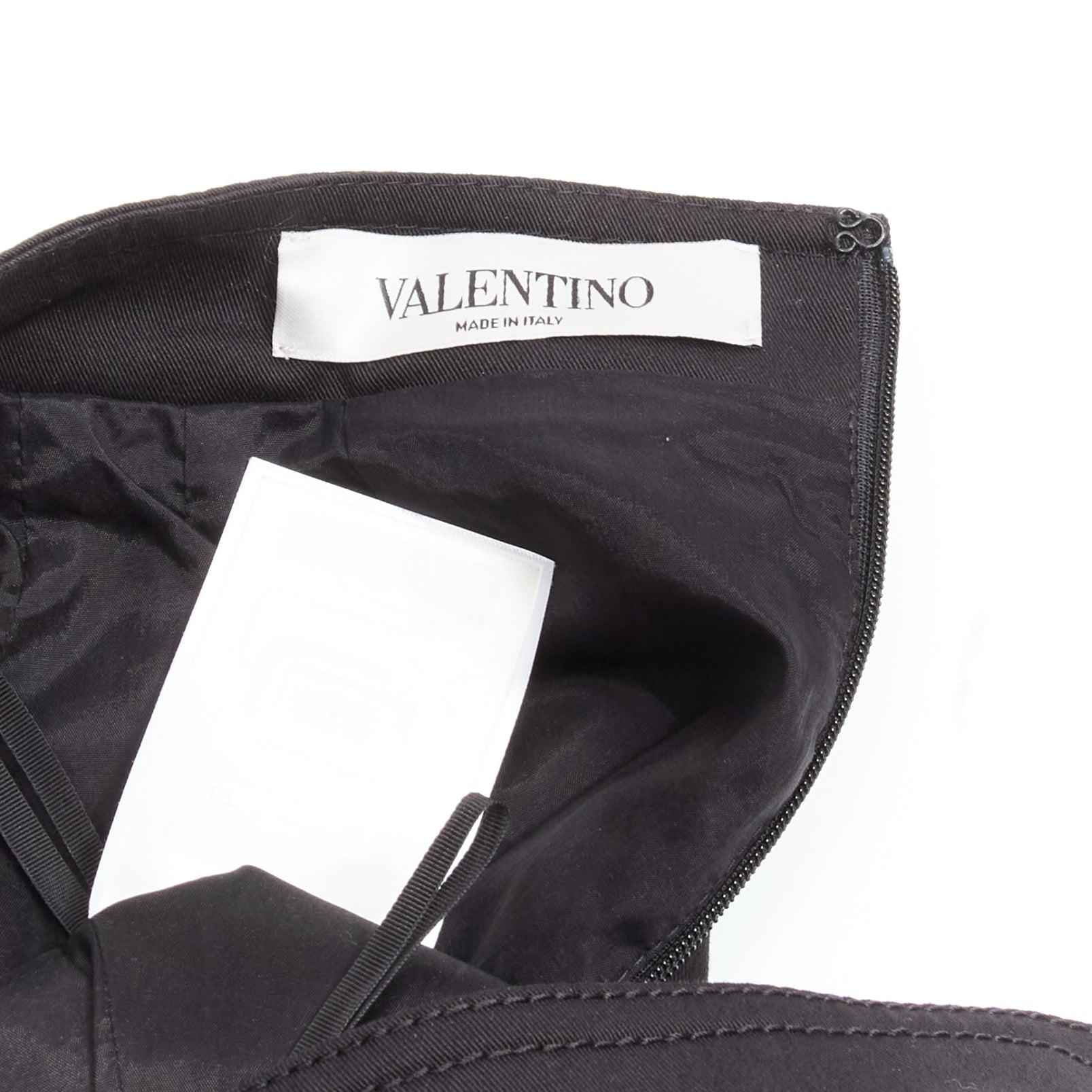 VALENTINO VLOGO or métal noir 60's mini jupe jupe short IT38 XS en vente 5