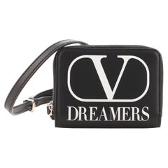 Valentino VLogo Zip Aound Hanging Wallet Leather
