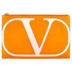 Valentino VLogo Zip Pouch Printed Leather