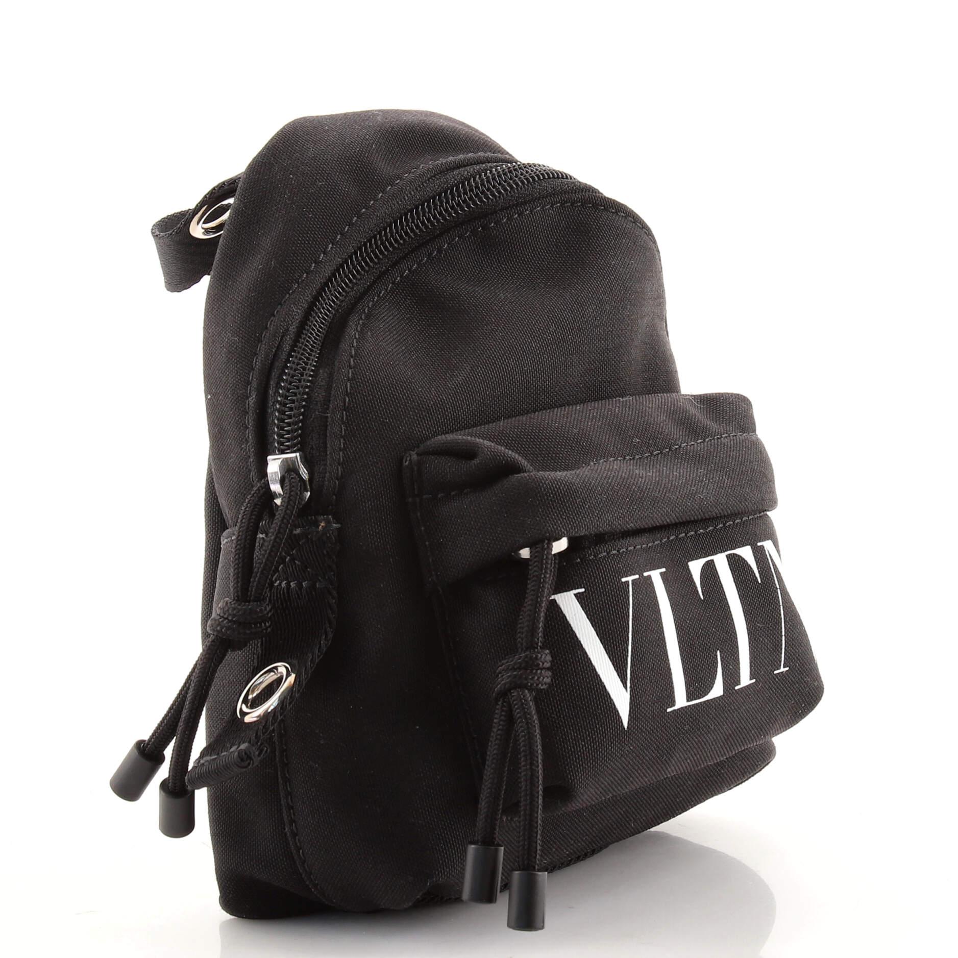 Black Valentino VLTN Backpack Nylon Mini