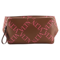 Used Valentino VLTN Belt Bag Grid Print Leather