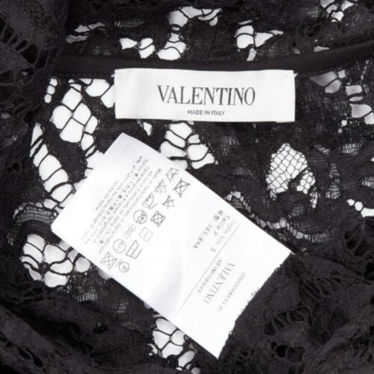 VALENTINO VLTN sudadera con capucha de encaje con logo estampado floral negro transparente sudadera con capucha S en venta 4