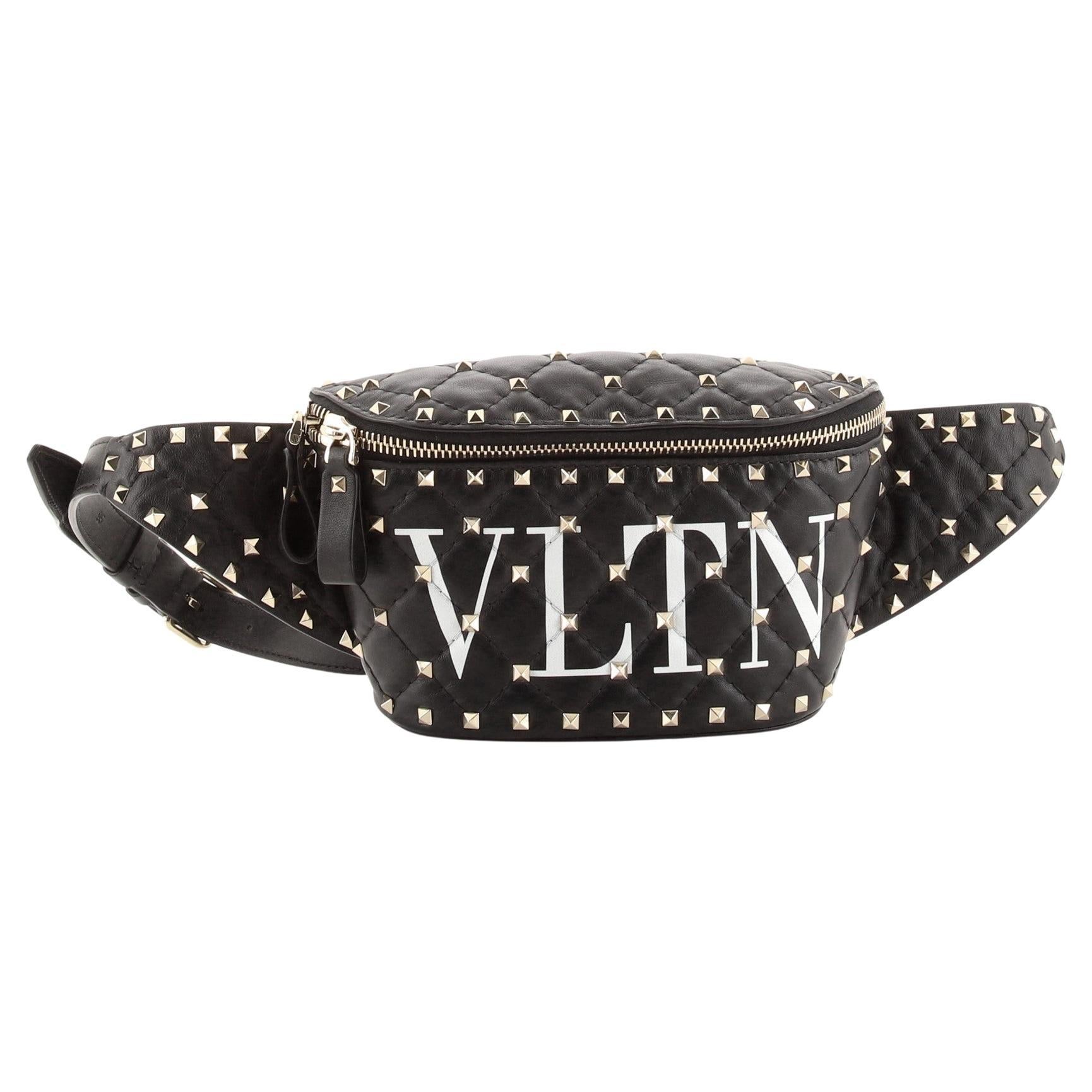 Valentino VLTN Rockstud Spike Belt Bag Quilted Leather