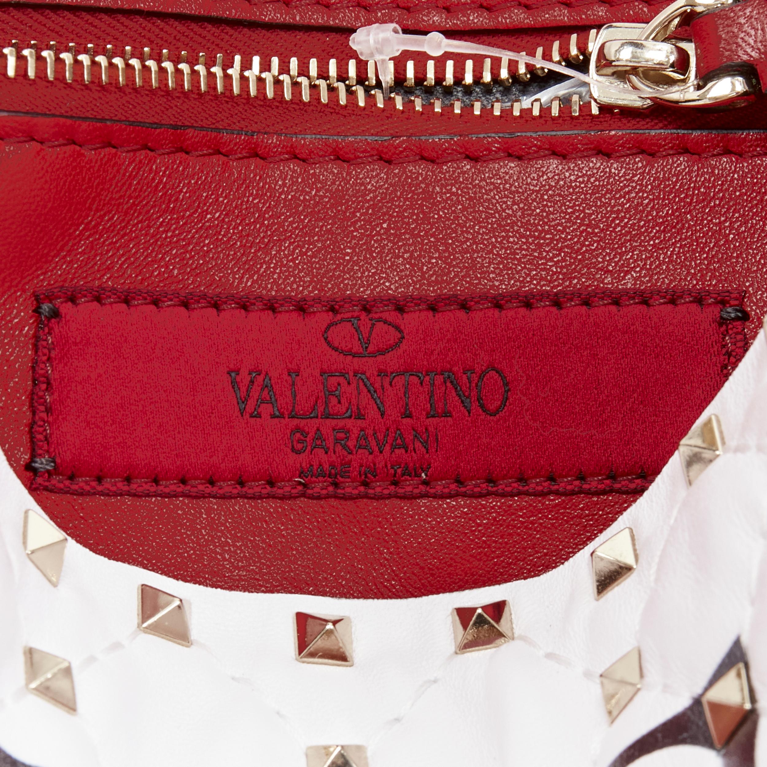 VALENTINO VLTN Rockstud Spike white gold studded turnlock crossbody flap bag 2