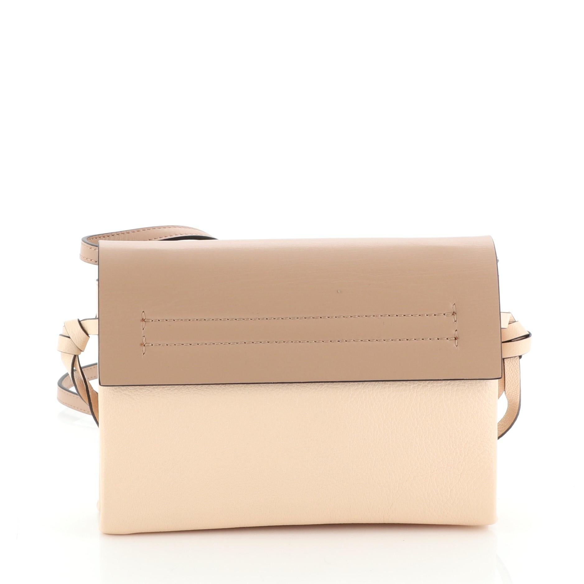 Beige Valentino VRing Crossbody Bag Leather Small