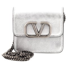 Valentino VSling Wallet on Chain Leather Compact
