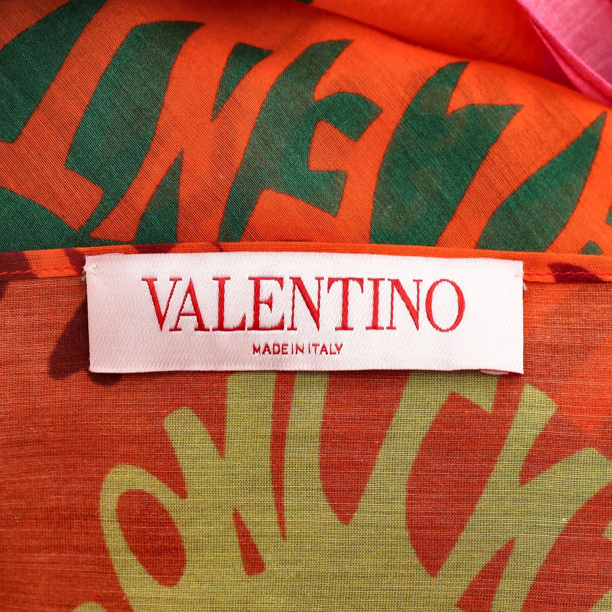 Valentino Waves Logo Printed Swimsuit & Silk Beach Cover-Up Set 6