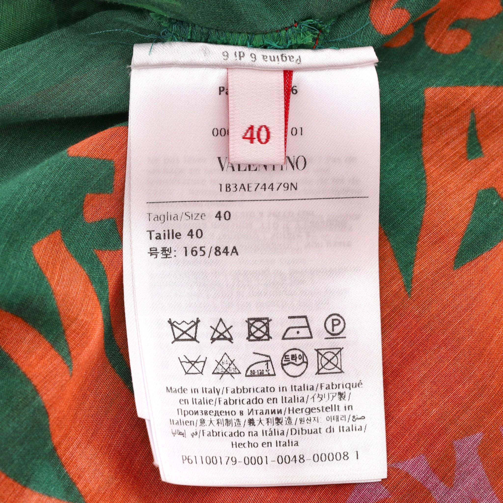 Valentino Waves Logo Printed Swimsuit & Silk Beach Cover-Up Set 7