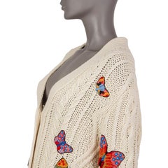 VALENTINO white alpaca & yak OVERSIZED BUTTERFLY Cardigan Sweater S
