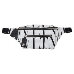 Valentino White/Black Nylon VLTN Times Belt Bag