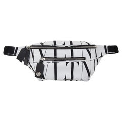 Used Valentino White/Black Nylon VLTN Times Belt Bag